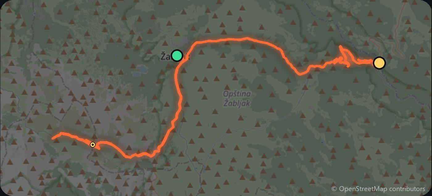 Map of the Žabljak to Žabljak driving route